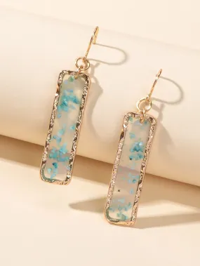 1 par de nuevos pendientes colgantes de Colgante cuadrado chapado en oro geometrico acrilico transparente con decoracion de concha para mujer, joyeria diaria