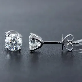 14k White Gold Stud Moissanite Earrings 1ctw