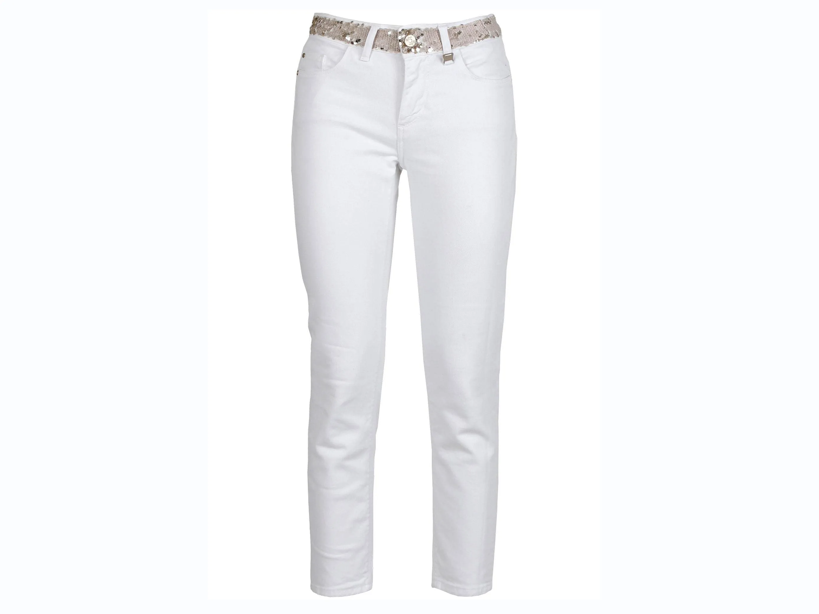 CAFENOIR Jeans Skinny Pailettes Bianco JJ6190