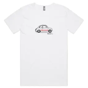 Fiat Side with Red Mens Scoop Neck T-Shirt