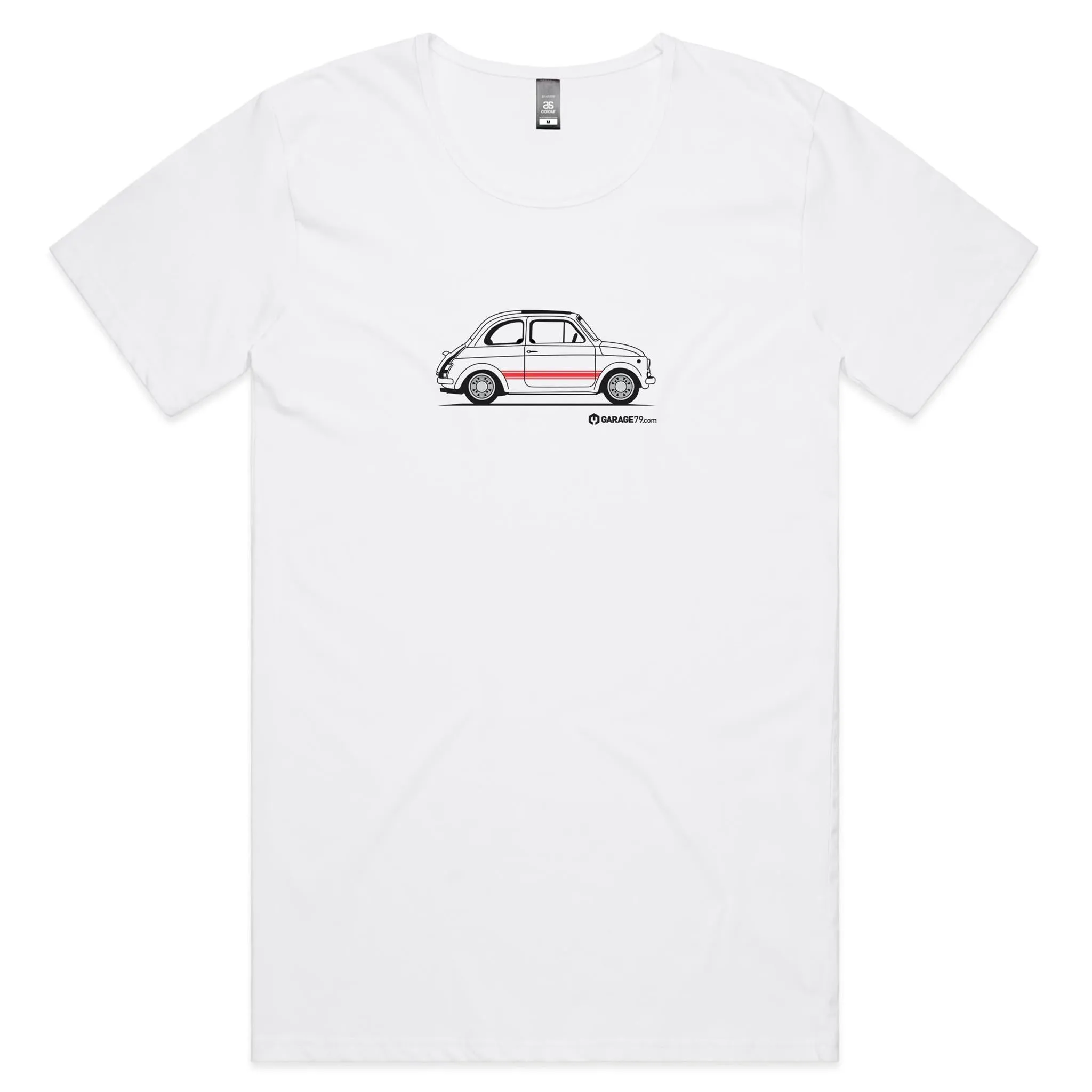 Fiat Side with Red Mens Scoop Neck T-Shirt